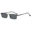 Moda Europea y Americana Nuevas Gafas de Sol Cuadradas Metálicas Simples Estilo Callejero Versátiles Gafas de Sol Mismo Estilo que Celebridades de Internet Gafas de Hip-Hop de Moda