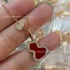 Collar Kylin Gourd Edición de Precisión Oro V Wulu Calabaza Pequeña Nácar Blanco Ágata Roja Chapado en Oro Rosa 18K CNC