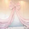 Gran Adorno Colgante de Lazo de Terciopelo Rojo para Sala de Estar, Fondo de Árbol de Navidad, Textura de Alta Gama, Mejora Instantáneamente la Atmósfera