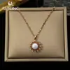 Ai Tong Joyería Collar de Perlas Girasol Suave Collar Elegante de Gama Alta Suave y Fresco Collar Hermoso y Exquisito