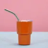 Vaso Mini para Sublimación de Licores de 3 oz Calcomanía de Agua Concentrada Italiana Taza de Café Estampado de Leopardo Vaso de Color Caramelo de Acero Inoxidable