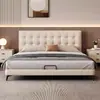 Cama de almacenamiento tipo gofre vintage de estilo francés para dormitorio principal, Cama de boda italiana de lujo ligero de estilo mid-century negro para dormitorio