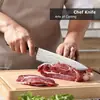 Faca de Chef Mais Vendida da Amazon com Cabo de Madeira Colorido e Cabeça Dupla de Aço, Faca de Aço de Alto Carbono para Cozinha e Corte de Carne, Conjunto em Caixa de Presente