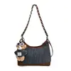 Bolso de hombro cruzado de moda para mujer 2026 nuevo bolso de hombro de lujo ligero con cadena bolso cruzado de mezclilla
