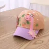 Gorra para niños primavera y otoño fina para niños y niñas, gorra de béisbol a prueba de sol, linda caricatura coreana de dinosaurio, gorra con visera a prueba de sol