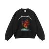Sudadera con Capucha Retro Malvada Divertida Estampada Lavada Desgastada Cuello Redondo para Hombres y Mujeres Ins Estilo Americano High Street Tendencia