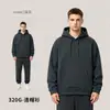 Moletom Americano Streetwear Pesado Outono e Inverno 320g, Modelagem Solta, Gola Redonda, Moletom Cross-border, Moletom com Capuz Personalizado Masculino