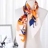 Estilo K Lenço Quadrado 90 Elegante Seda de Imitação Sarja Feminina Decorativo Lenço de Seda Feminino Toque de Seda DIY Lenço Fino de Seda