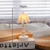 Vela electrónica led luz de noche electrónica retro orquídea dormitorio de estudiante escritorio linda lámpara de mesa pequeña
