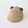 Nuevo sombrero de ala ancha bordado con oso para niños, sombrero de protección solar lindo para bebé de estilo japonés y coreano transfronterizo, gorra de béisbol de media malla de verano
