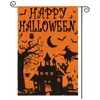 Bandera de Jardín de Otoño Halloween Calabaza Fantasma Bandera Impresa por Ambos Lados Fiesta de Halloween Decoración Festiva Bandera para el Patio