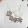 Moda Europea y Americana Lujo Tops con Incrustaciones de Flores y Diamantes Corsé Sexy de Gama Alta Ropa Interior Ropa Exterior Sujetador de Ballena