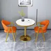 Conjunto de mesa e cadeiras de varanda de pequeno porte para discussão, mesa de recepção simples para escritórios de vendas, mesa redonda pequena para cafeterias e casas de chá, mesa de recepção