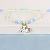 Novo Pulseira Tecida à Mão de Jingdezhen com Animal Fofo de Unicórnio de Desenho Animado Doce e Fofo Presente Perfeito para Melhor Amiga Estudante