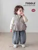 Chaleco de invierno súper lindo para niñas, chaleco exterior con lazo floral para bebé, chaqueta acolchada de algodón elegante para niños pequeños