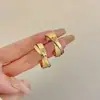 Brincos de Metal Franceses, Brincos de Alta Qualidade e Atmosféricos para Mulheres, Estilo Ins Brincos com Pino de Prata 925, Aparência Emagrecimento Rosto Redondo