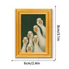 507-512 Decoración Original Transfronteriza con Patrón de Ganso Blanco para Uso en el Hogar y Festivo, Imán de Refrigerador de Marco de Fotos de Madera Magnético