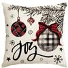 Amazon nuevo tema caliente de Navidad decoración de árbol de Navidad funda de almohada material de lino ventas directas de fábrica