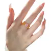 Atacado novo Vietnã ouro temperamento sênior anel de pedra preciosa rosa temperamento moda perfeito temperamento requintado alta cor
