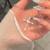 Collar con Colgante de Gota de Agua de Zircón para Mujer Verano Lujo Ligero Diseño Nicho Geométrico Cadena Clavícula Acero Titanio Nuevo Estilo 2024