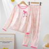 Pijamas para niñas, primavera y otoño, manga larga, para niño, finos, medianos y grandes, para niña, princesa, ropa de casa, traje de verano para niño