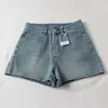 Shorts de Mezclilla Elásticos en Cuatro Direcciones para Mujer, Estilo Nuevo Versátil de Moda para Verano, Piernas Largas, Corte A, Pierna Ancha, Hot Pants