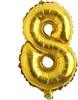 Ventas Directas de Fábrica Globo de Película de Aluminio Dorado de 16 pulgadas Globo Numérico Globo de Letra Set de Globos