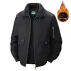 Chaqueta de algodón puro para otoño e invierno, forrada de polar y engrosada, chaqueta de trabajo para hombres de mediana edad, adecuada para todas las estaciones, chaqueta estilo jeep para papás