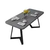 Juego de mesa y sillas de comedor nórdicas, moderno y simple, adecuado para apartamentos pequeños, mesa de comedor rectangular con textura de lino, mesa individual