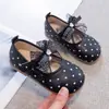 Nuevos Zapatos de Princesa Mary Jane para Niñas 2026 Primavera y Otoño, Lindos, con Lunares, Encaje, Moño y Suela Suave