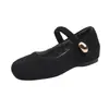 Zapatos de invierno de lana con forro de felpa, punta baja, suela plana, punta cuadrada, estilo francés, Mary Janes planos 2026, nuevos zapatos peludos para mujer