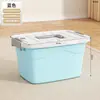 Caixa de armazenamento para livros, cesta de armazenamento para salas de aula de estudantes, caixa de armazenamento de plástico com tampa, pequena caixa de armazenamento para bagunças de dormitório