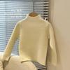 [Em estoque] Roupas infantis da Coreia do Sul outono e inverno suéter infantil manga comprida quente neutro pequena gola alta camisa suéter