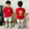 Camiseta Corta de Manga Corta de Moda para Niños Ropa Ligera de Verano 2026 Nueva Ropa para Niños Top Verano Niños Bebé Camiseta de Manga Media 100% Algodón Puro