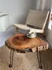 Mesa de Centro Plegable de Madera Maciza, Mesa Pequeña Simple para Balcón Exterior, Mesa Baja Tatami para Sala de Estar, Mesa de Centro para Balcón
