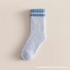 Calcetines de media pantorrilla para hombre para otoño e invierno, Calcetines de piso rayados que absorben el sudor, Felpa de coral, Engrosados, Cálidos, Antideslizantes