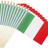 Transfronteiriço em estoque Bandeira nacional italiana poste de madeira mão acenando bandeira decoração de interiores copo europeu cabeça dourada poliéster bandeira Chunya fiação
