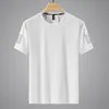 Camisetas de Verano para Hombre de Malla de Seda de Hielo, Manga Corta, Color Sólido, Cuello Redondo, Camiseta Deportiva Simple de Secado Rápido con Sensación de Hielo para Uso Diario