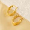 Estilo europeu e americano de aço inoxidável pigmento de ouro anel brincos moda feminina brincos coringa 18k brincos de alto sentido jóias atacado