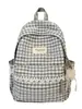 Mochila Leve Xadrez Estilo Floresta Fresca e Artística para Meninas Energéticas e Estudantes, Perfeita para Viagens de Fim de Semana