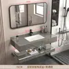 Lavatório de Pedra Sinterizada Bacia Minimalista de Bancada Bacia Facial Estilo Italiano Combinação de Gabinete de Banheiro com Bacia