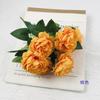 Simulación de 7 ramos de peonías extranjeras con flores de peonía individuales, decoración para salón de bodas, arreglos florales, accesorios de fotografía, decoración con flores falsas