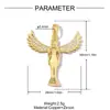 Mitología Griega Alas de Ángel Cruz Colgante de Collar de Cobre y Circonita DIY Joyería de Mano de Fátima Ojo Femenino