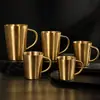 Taza de Acero Inoxidable 304 Transfronteriza Oficina Anticaídas Doble Pared Aislada con Asa Taza Doméstica para Leche