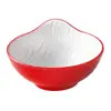 Pratos de Melamina Xiangyuanmei Pratos Comerciais Vermelho Branco Espessados Redondos Hotel Panela Quente Prato de Buffet Configuração Pratos de Restaurante