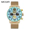 Megir Venta al por mayor transfronteriza Dropshipping Cronógrafo de tres ojos y seis manecillas Reloj de cuarzo Reloj para hombre 2249
