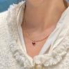 Super Flash Diamante Vermelho amor pingente colar nicho feminino de alta qualidade moda requintada doce pêssego coração clavícula cadeia