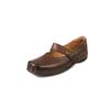 Zapatos Mary Jane Cómodos y Elegantes con Suela Deportiva, Otoño 2025 Camelia para el Trabajo de Tacón Bajo con Correa Única de Piel Genuina para Mujer
