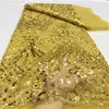 Tejido de Malla Bordado con Lentejuelas Geométricas Florales Europeas Multicolores Tejido Bordado con Lentejuelas Ropa para Escenario y Vestidos de Noche