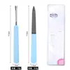 Tenedor de Acero Inoxidable para Cutícula Tira Frotadora de Doble Cara Artefacto para Cuidado de Manicura Exfoliante Herramienta de Manicura Lima de Uñas